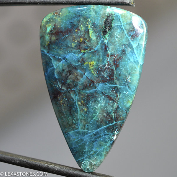 Spiderweb Chrysocolla Gemstone Cabochon Hand Crafted By Lexx Stones 50 Carats