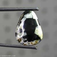 Edward's Black Nephrite Jade  Gemstone Cabochon Hand Crafted by LEXX STONES 38Carats