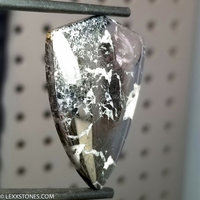 Rare Native Silver In Cobaltite Gemstone Heart Cabochon Hand Crafted by Lexx Stones 126 Carats