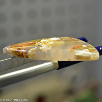 Colofrul Pink Lady Plume Agate Gemstone Cabochon Hand Crafted By Lexx Stones 65 Carats