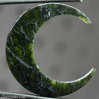 Old Stock Olivine Peridot Gemstone Crescent Moon Cabochon Hand Crafted By LEXX STONES 33 Carats
