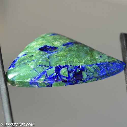 Bisbee Azurite Malachite Asymmetric Cabochon Hand Crafted by LEXX STONES 21 Carats