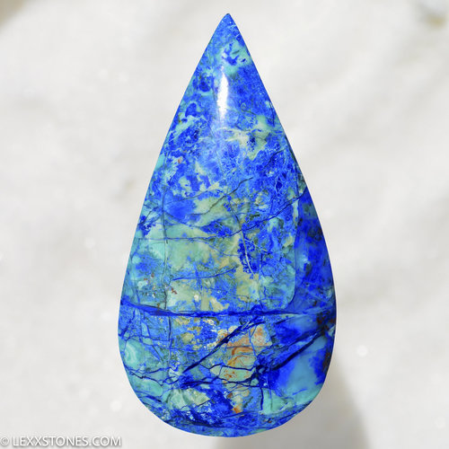 Rare Old Stock Natural Bluebird Mine Chrysocolla Malachite Azurite Cabochon Hand Crafted by LEXX STONES 47 Carats