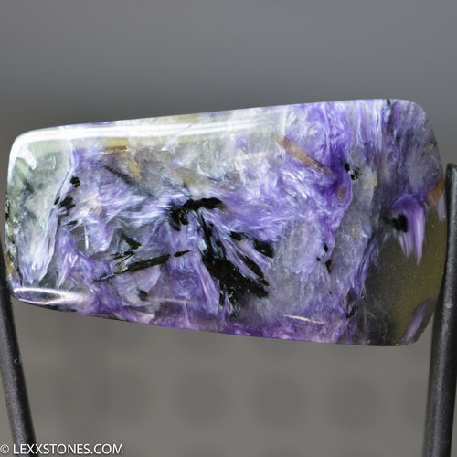 Rare High Grade Silky Chatoyant Siberian Charoite Gemstone Cabochon Hand Crafted by LEXX STONES 82 Carats