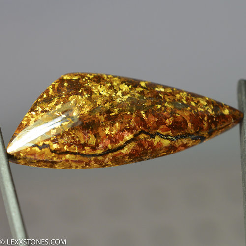 Sparkly Chatoyant Golden Amphibolite  Gemstone Cabochon Hand Cut And Polished By LEXX STONES 64 Carats