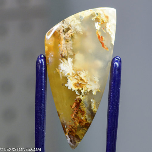 Colofrul Pink Lady Plume Agate Gemstone Cabochon Hand Crafted By Lexx Stones 65 Carats
