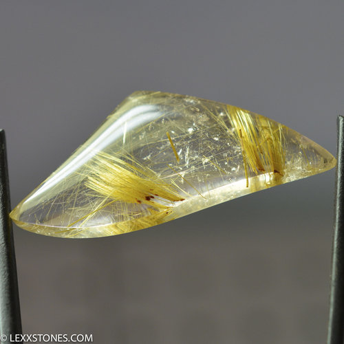 Natural Brazilian Rutilated Quartz Gemstone Cabochon Hand Crafted By LEXX STONES 38.5 Carats