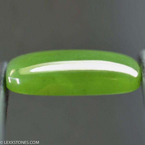 High Grade Wyoming Apple Green Nephrite Jade Gemstone Cabochon Hand Carved by LEXX STONES 19.5 Carats