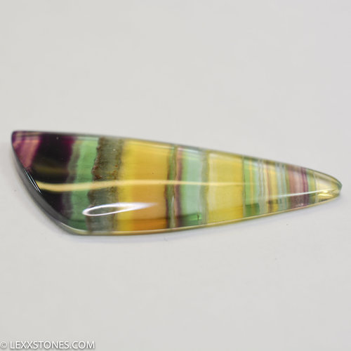 Colorful Banded Argentine Rainbow Fluorite Cabochon Hand Crafted by Lexx Stones 67 Carats