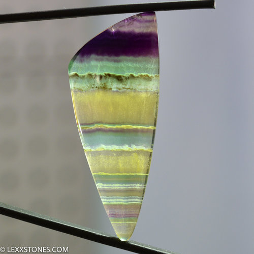 Colorful Banded Argentine Rainbow Fluorite Cabochon Hand Crafted by Lexx Stones 67 Carats
