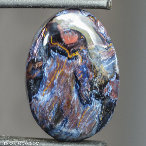 High Chatoyancy "Dragon's Blood" Namibian Purple Pietersite Gemstone Cabochon Hand Crafted By LEXX STONES 23 Carats