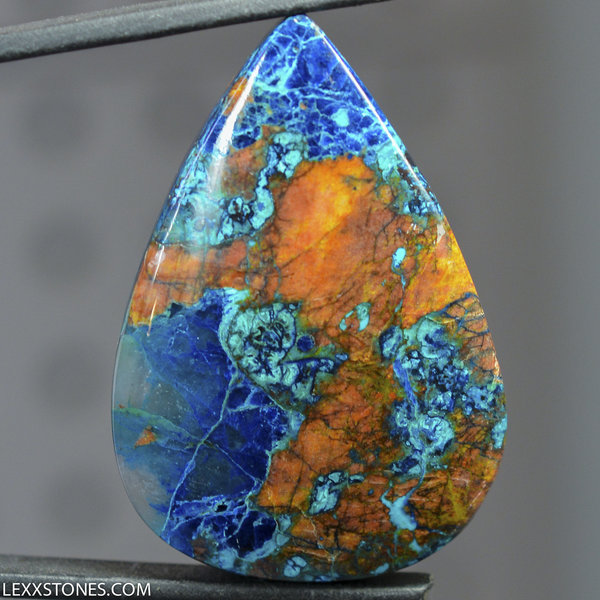 Super Colorful Quantum Quattro Silica Namibian Shattuckite Chrysocolla Malachite Cuprite Gemstone Cabochon Hand Crafted By Lexx Stones 93.5 Carats