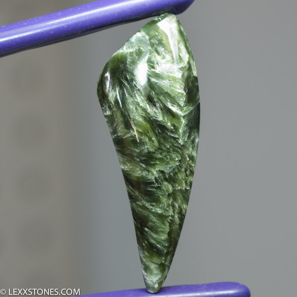 Chatoyant Russian Seraphinite Gemstone Cabochon Hand Crafted by LEXX STONES 47 Carats