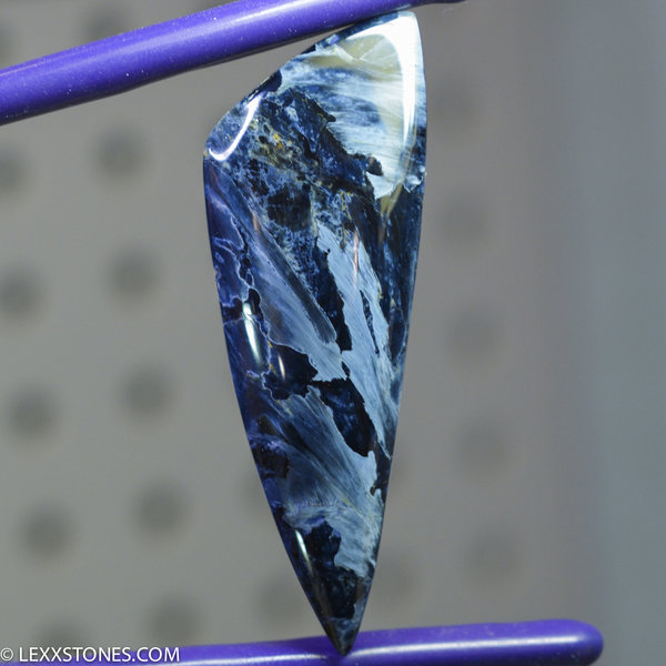 Flashy Rare Chatoyant Namibian Electric Blue Purple Pietersite Gemstone Cabochon Hand Crafted By LEXX STONES 59 Carats