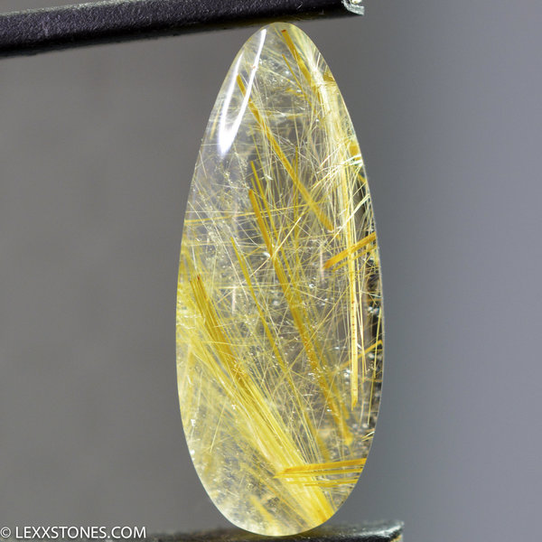 Natural Brazilian Rutilated Quartz Gemstone Cabochon Hand Crafted By LEXX STONES 20 Carats