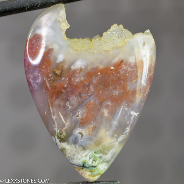 Colofrul Botryoidal Nyssa Plume Agate Gemstone Cabochon Hand Crafted By Lexx Stones 38 Carats